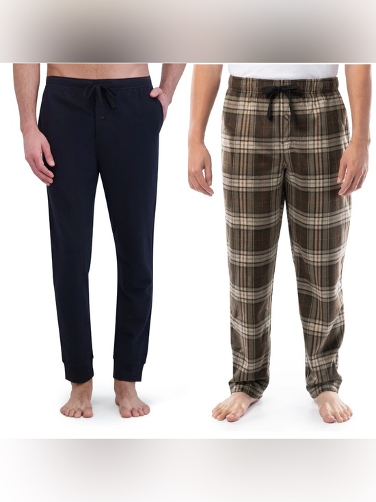 Hanes & Fruit Of Loom Other - 2PK Mens Pajama Pants Bundle Size M Hanes Cotton Joggers Fruit of Loom Fleece